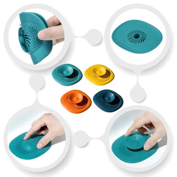 Avloppsplugg, 4-pack - Silikon - Flerfärgad - Universell Vattentät