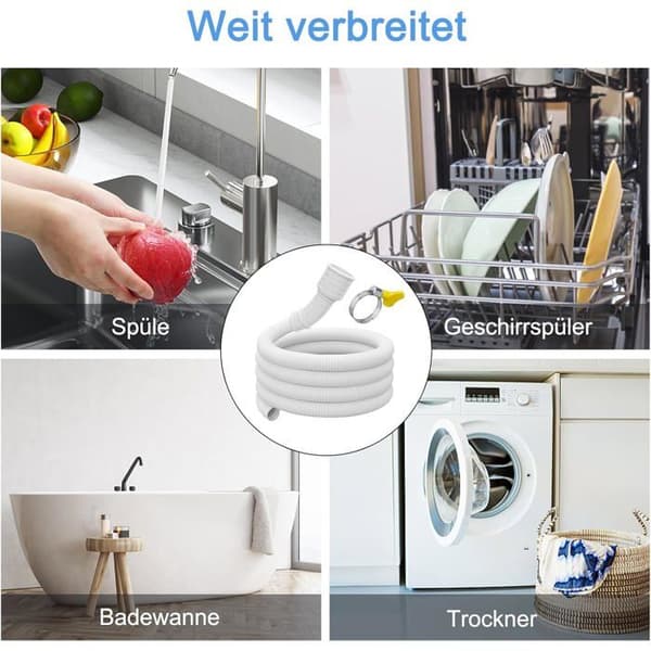 Flexibel frånluftsslang för luftkonditionering med klämma för optimal tätning och hållbarhet (2 m)
