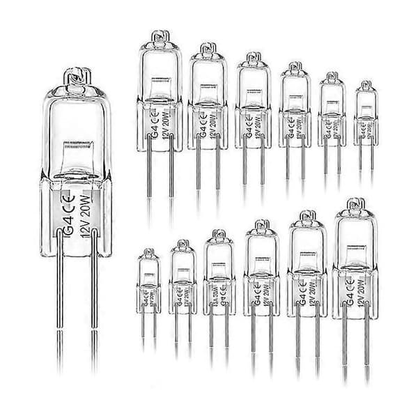 Förpackning med 12 G4 20W 12V 2800K 2-stifts halogenlampor för köksfläkt, kök, vardagsrum, sovrum