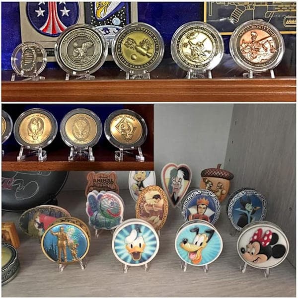 12-pakning akrylstativ - gjennomsiktig mini myntdisplayholder, samleobjektdisplaystativ for luft