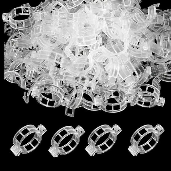 Växtstödklämmor, 300 stycken - Ø30 mm - Transparent - Återanvändbara