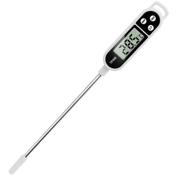 Köks termometer tillbehör, matlagningstermometer sond, grilltermometer, 5-sekunders LCD-skärm termometer för bakverk, BBQ, mjölk, kött och