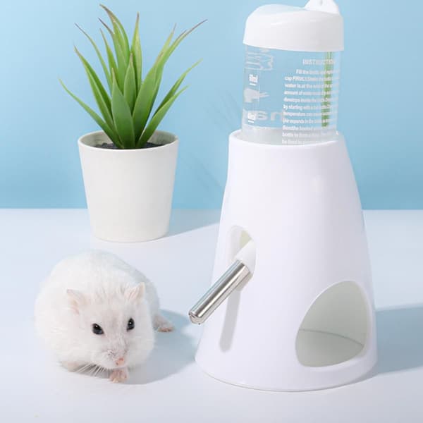 Hamster Automatisk Vandflaske Drikkefoderdispenser Flaske 80ML med Foderstation skål Kæledyrsbeholder til Små Dyr