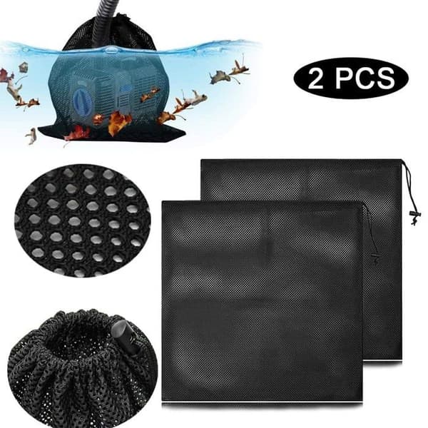 45 x 45 cm Pumpe Netpose (Pakke med 2) - Sort - Polyester - Genanvendelig Snøre