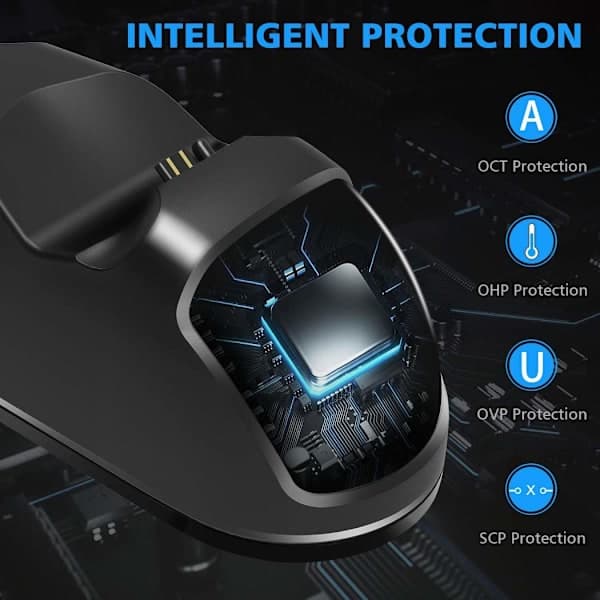 Dobbelt ladestation til to PS4/PS4 Slim/PS4 Pro controllere