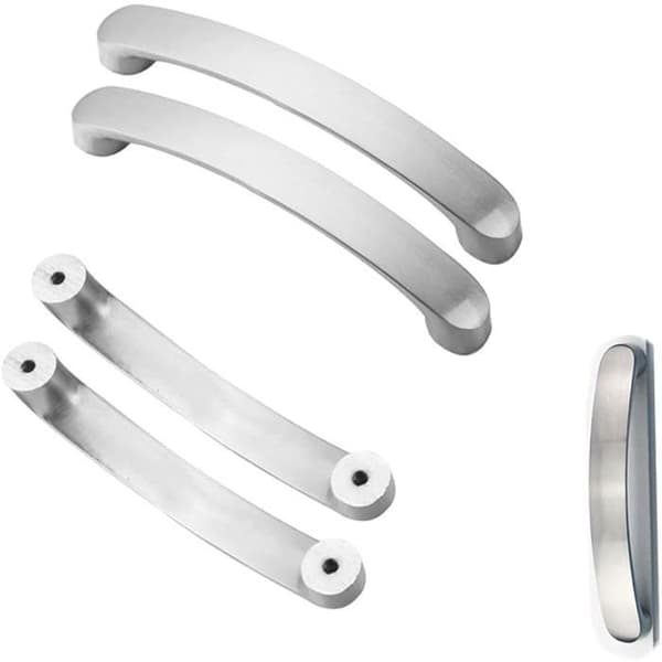 Sølv aluminium møbelgreb - 96 mm centerafstand, sæt med 6