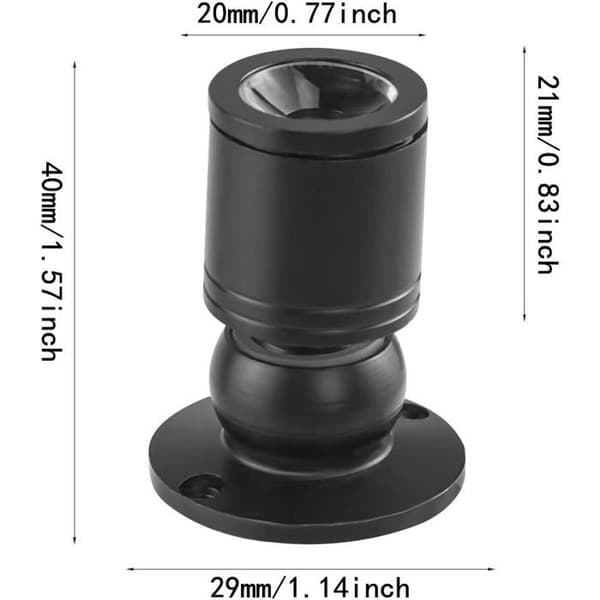 Mini infälld LED-spotlight 1W – 10-pack, svart, varmvit, 360° arm, transformator ingår
