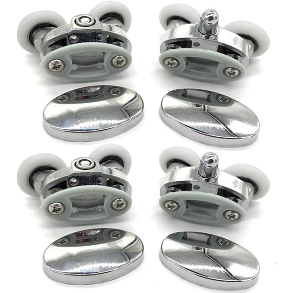 Sett med 4 dusjdørruller med to ovale, sommerfuglformede hjul (23 mm)