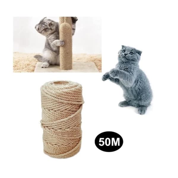 Sisaltau - Natur - 6 mm - 50 meter - Ideell for klorestativ og utendørs dekorasjon