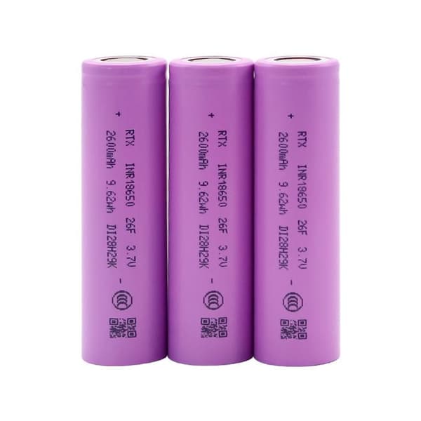 Förpackning 18650 3.7V 2600mAh 3C Litiumjonbatteri (Totalt 7800mAh)