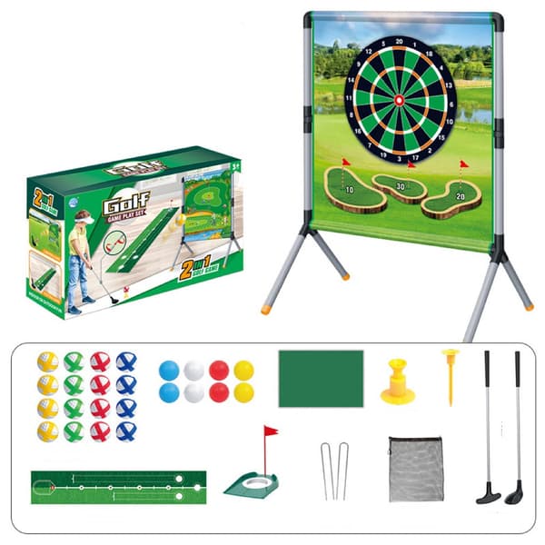 Battle Golf Ferdighetsspill Golf Treningsmatte Kompatibel med Golfere, Interaktiv Puttingmatte Sett B B