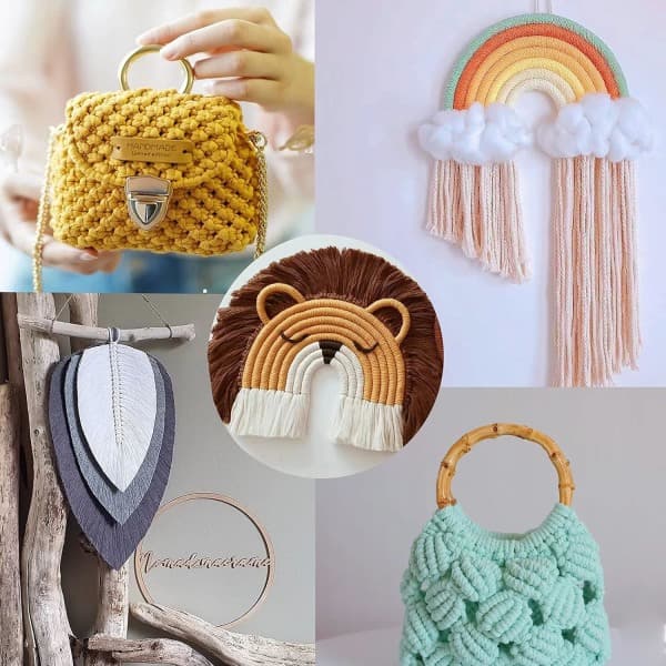 Natur Macrame Snöre 3mm x 100m, Färgat Macrame Rep, Bomullsrep Macrame Garn, Färgglatt Bomullssnöre