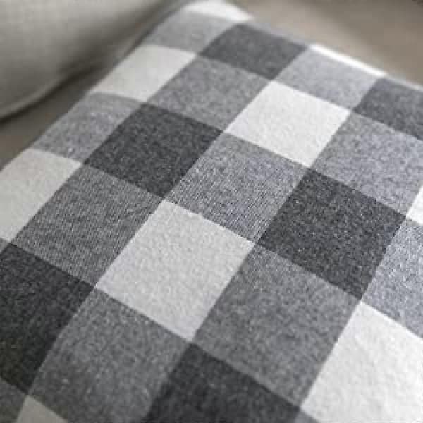 2-pakning klassisk rutete putetrekk i polyester for sofa og soverom (grå, 18x18 tommer)