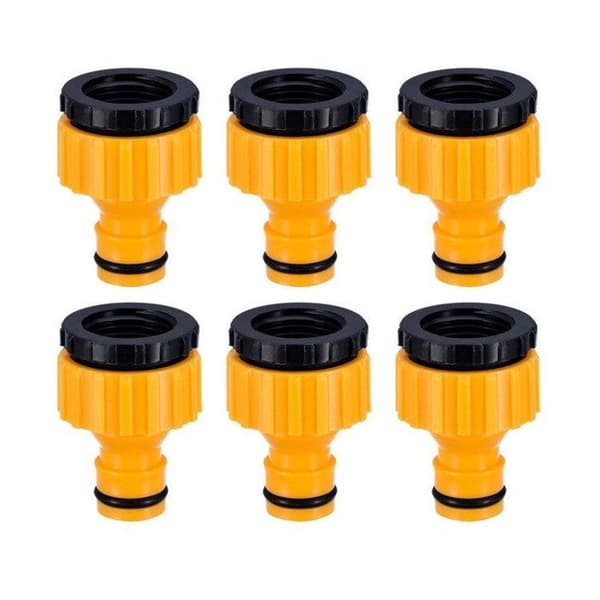 2-i-1 Adapter - Solid plast - For 1/2\" og 3/4\" kraner - Pakke med 6