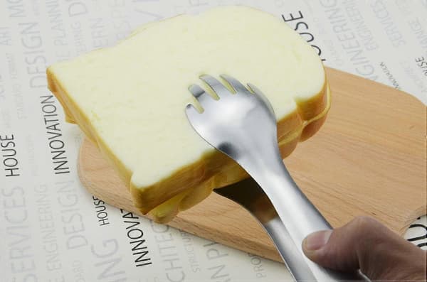 Serveringstænger 8-tommer rustfrit stål salattænger gaffel og skee-tænger, sæt med 4
