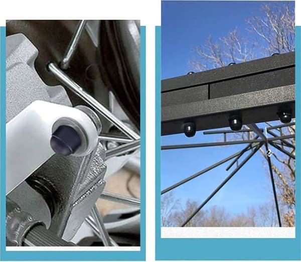M8/M10 sekskantmutterhetter, 40 stk (20 M8 + 20 M10) – Svart PE-plast