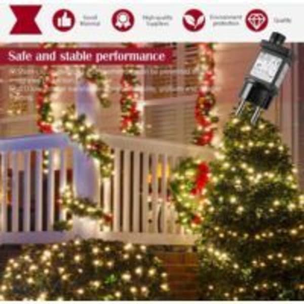 3-pakning 31V 6W LED-transformator med timer, IP44 vanntett, 8 moduser minnefunksjon, for julelys