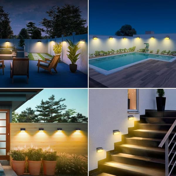 Varmhvide udendørs solcellelamper [3-pak med 138 LED'er] Trådløse 3-tilstands solcellebevægelsessensorlamper, vandtæt udendørs solcellebelysning til haven
