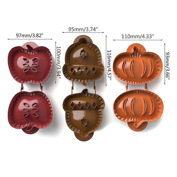 Plastikk paiformer Epler Gresskar Eikenøttform Mini Deigpresseform Gadgets Halloween Lomme Paiformer for Høstbaking
