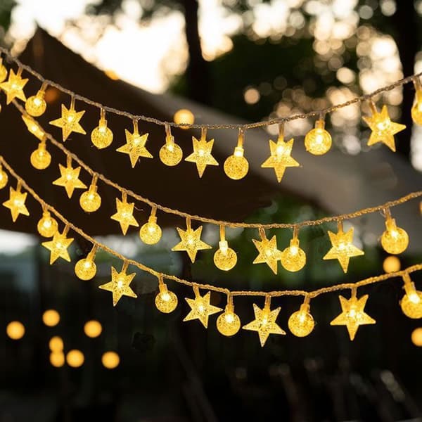100 LED solcellelyslenke, stjerneboblekuler, 10 m, for utendørs bruk, hjem og plen