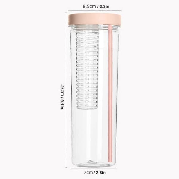 700 ml vesipullo hedelmäsäiliöllä ja pillillä, infuuserilla, hedelmäsäiliöllä, hedelmämehulla