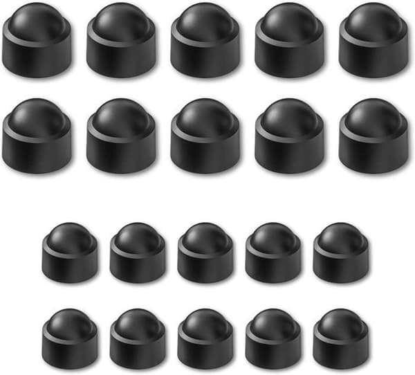 M8/M10 sekskantmutterhetter, 40 stk (20 M8 + 20 M10) – Svart PE-plast