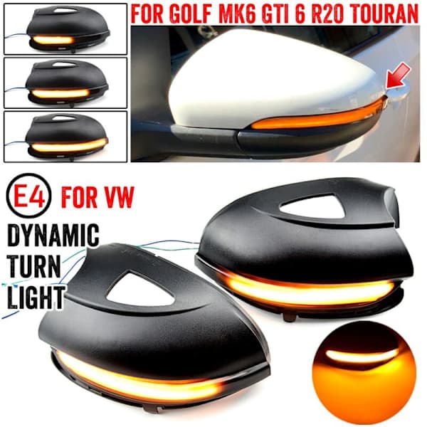 LED-sideblinklys med dynamisk indikator til bakspejl - GOLF 6 VI MK6 R Line R20