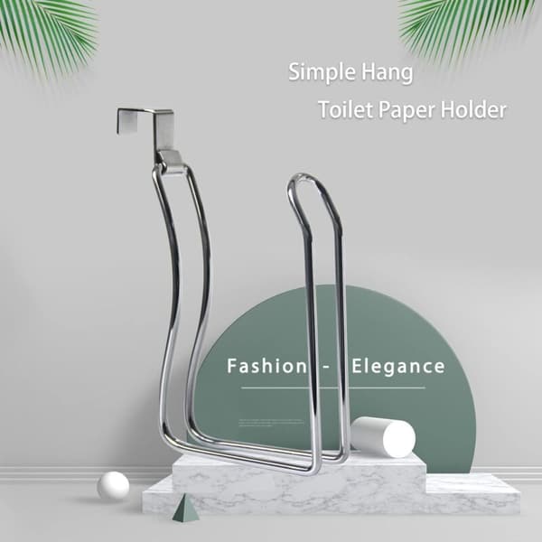 Toiletpapirholder i rustfrit stål til badeværelsesopbevaring (sølv)