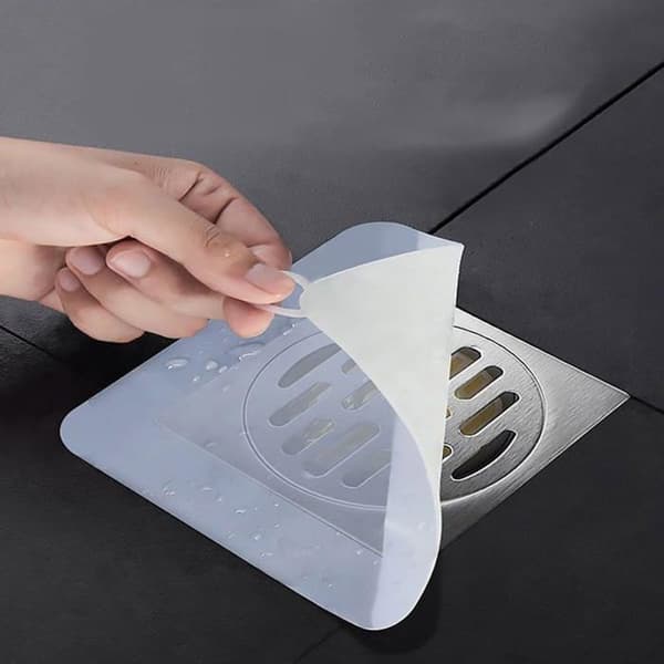 Grå silikon gulvavløpsplugg 15 x 15 cm – vanntett, luktsikker, sklisikker