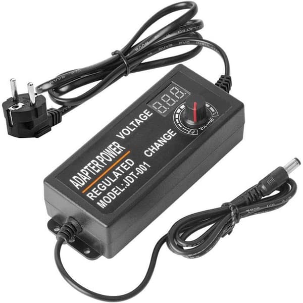 Justerbar DC-strömförsörjning 3-12V 5A 60W – AC/DC-adapter med skydd och potentiometer