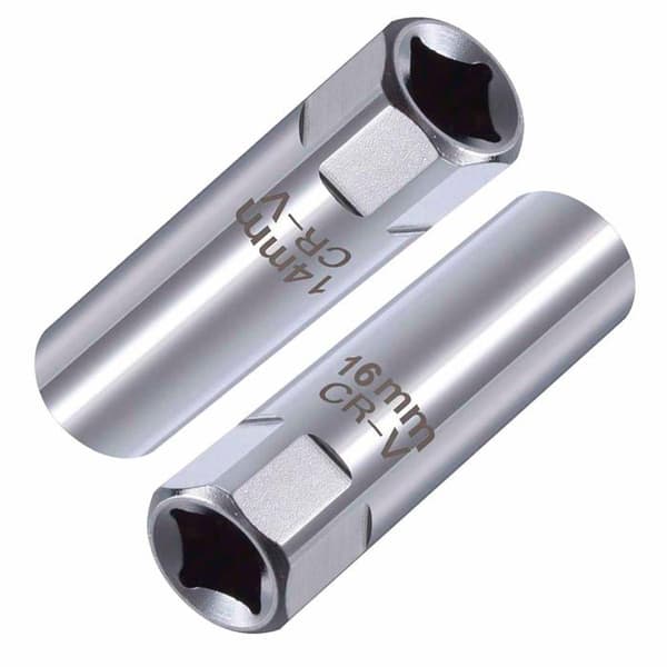 Tennpluggpipe sett 14/16mm + 3/8\" - T-håndtak - Krom-vanadium stål - Varmebehandlet