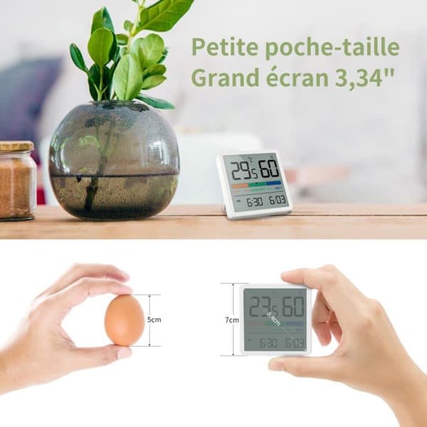 3,34\" digitalt innendørs termometer/hygrometer -9,9°C–60°C, 10–95% RF