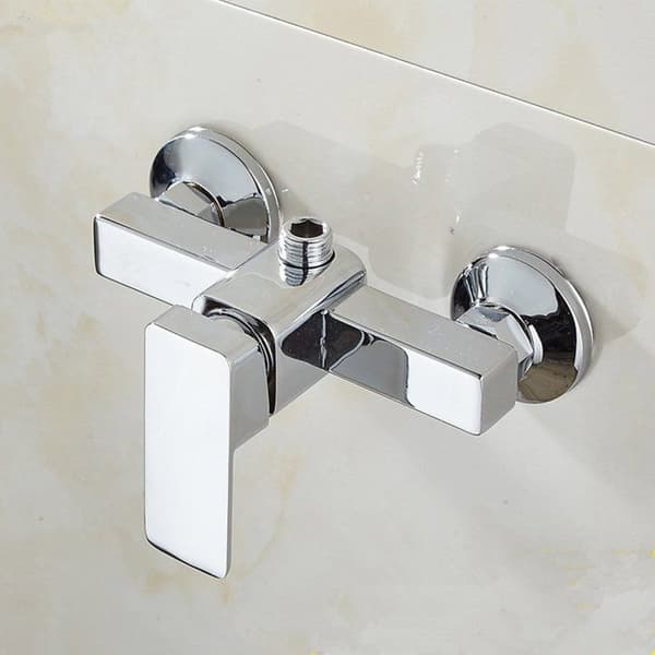 Väggmonterad kromad blandarduschkran 150 mm - Massiv mässing, 1/2\" inlopp/utlopp