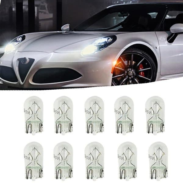 10 stk. hvide T10 LED-pærer, 5W nummerpladelys, sidemarkeringslys, nummerplade DC 12V