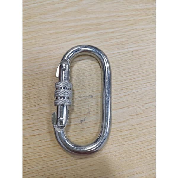 Oval klätterkarbinhake 25 kN - Aluminium - Skruvlåsning - 2-pack
