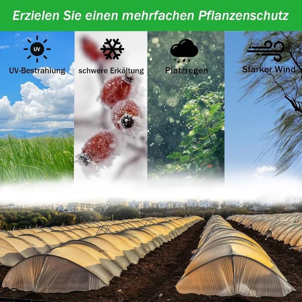 Drivhusfolie, transparent drivhusfolie, til havetunneldrivhuse af polyethylen (2 x 6m)