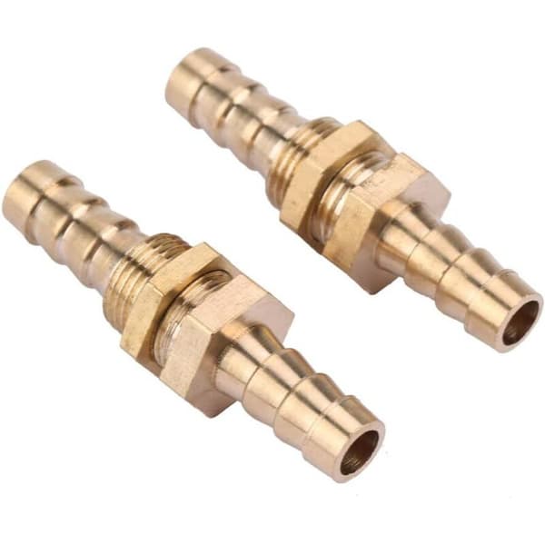 Kaasun sisääntulonipaliitin, 2 kappaletta messinkinen letkuliitin, letkuliitin, liitinsovitin (8mm)
