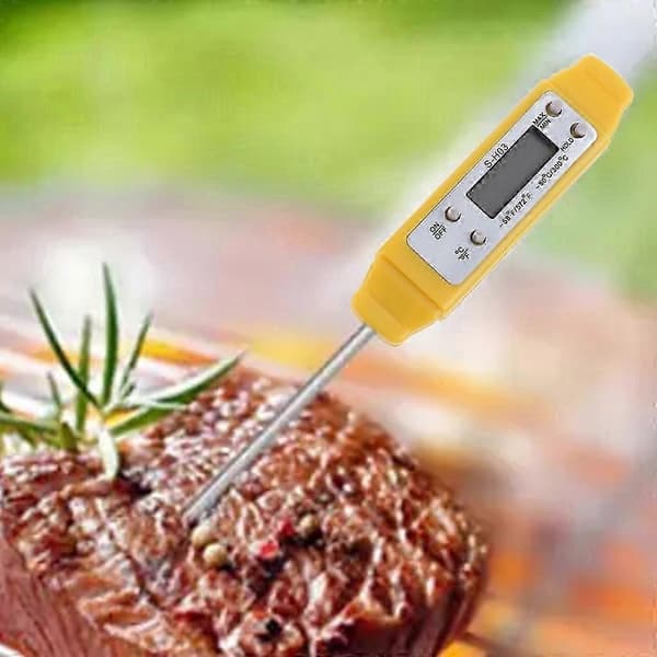 Termometre LCD-display med sonde Temperatursensormåler til madlavning