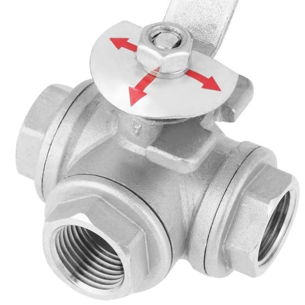3-vejs rustfri stål SUS304 kugleventil DN20 (3/4\") -20–200°C
