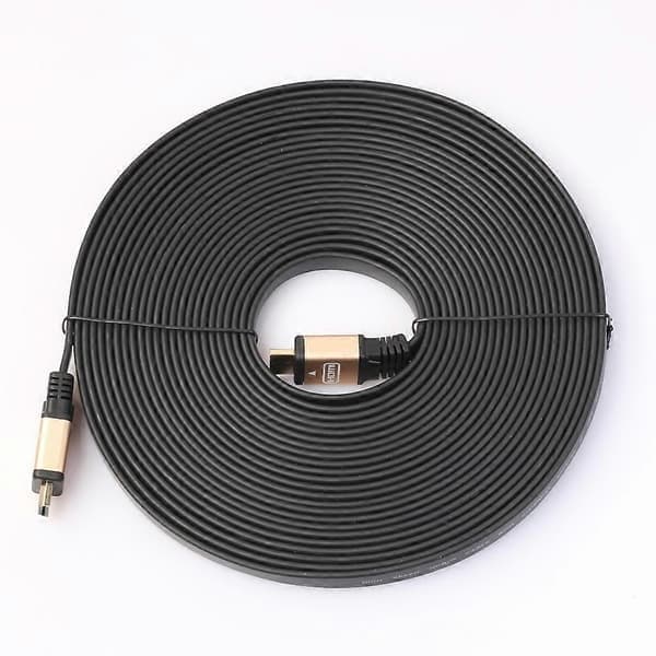 3m HDMI 2.0 4K 30AWG HD 3D 18 Gbps Ethernet Audio Return Fladt HDMI-kabel - Guldfarve