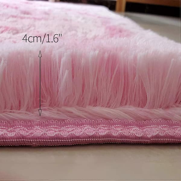 Diameter 80cm/31.5\" Runde tæpper, fluffy runde tæpper, bløde plys tæpper velegnet til soveværelse/stue (Tie-dye pink)