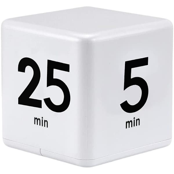 Firkantet Timer Køkkentimer Tidsstyringstimer Tyngdekraftssensor Flip til Tidsstyring og Nedtælling 25-5-45-15 Minutter