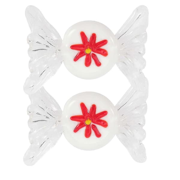 Godisformad prydnad i glas, heminredning, vitt glasmaterial, dekoration, 2 st