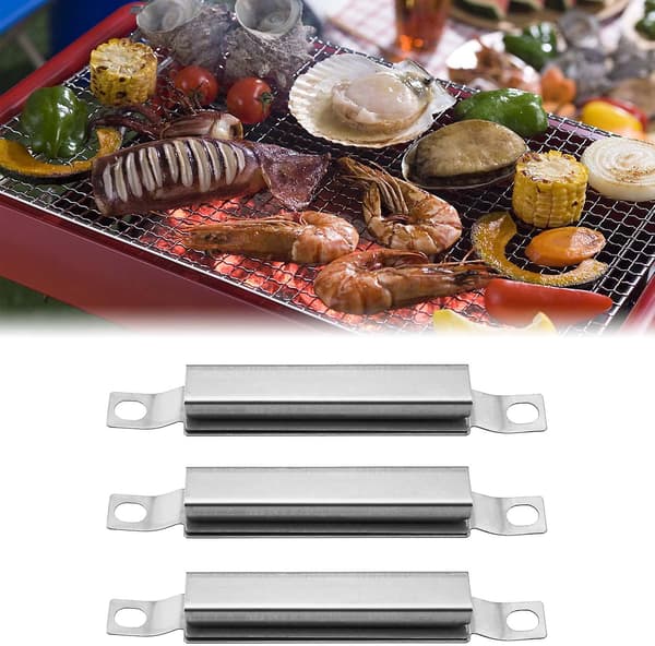 Crossover-rør, justerbare grilldele Crossover, udskiftningsdele til rørbrænder i rustfrit stål (3 stk., sølv)