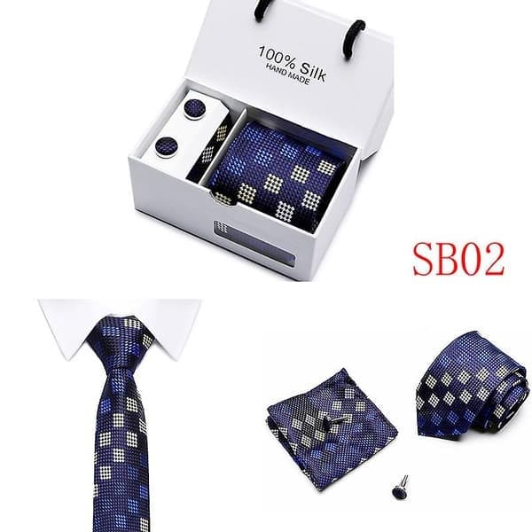 Slips för män presentförpackning 5 delar kostymgrupp slips affärsformell bröllopsslips B02 B02