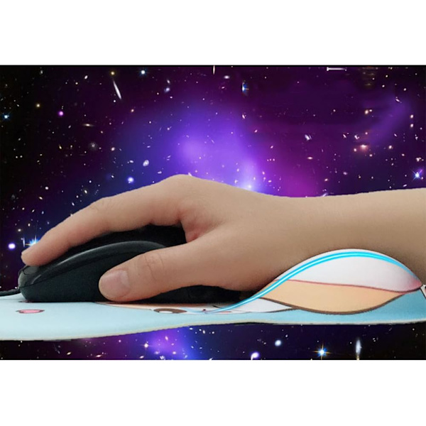 3D Musemåtte med håndledsstøtte, Ergonomisk blød silikone gel gaming musemåtte, Sød Corgi hund anime musemåtte til PC laptops blå