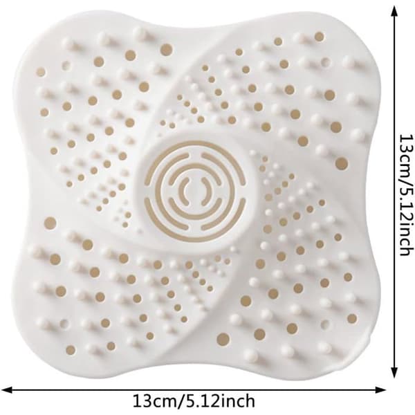 Duschavloppspropp, set om 2 - Silikon PVC - 13 x 13 cm - Anti-hår sugkopp