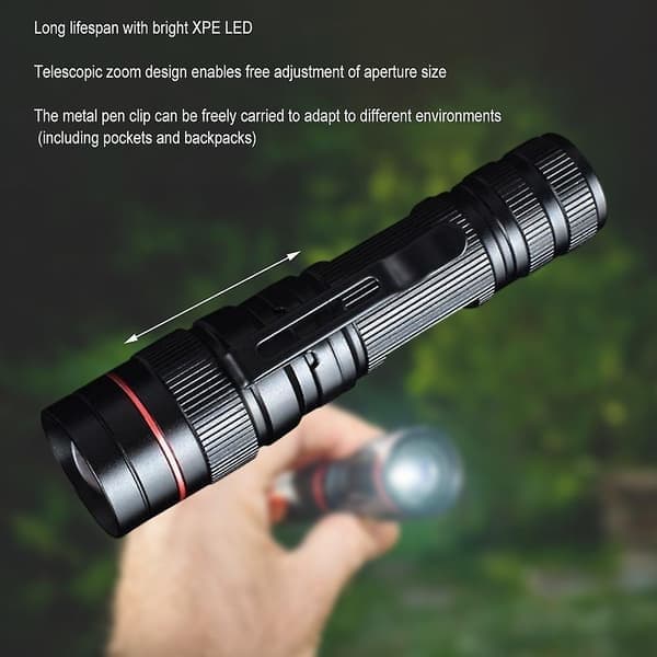 Mini lys teleskopisk zoom lommelykt multifunksjonell lett lampe for utendørsaktiviteter
