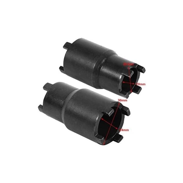 CRF50 Koblingsnøgle/topnøgle - Massivt stål - Dobbeltendet 20/24 mm - Længde 6 cm