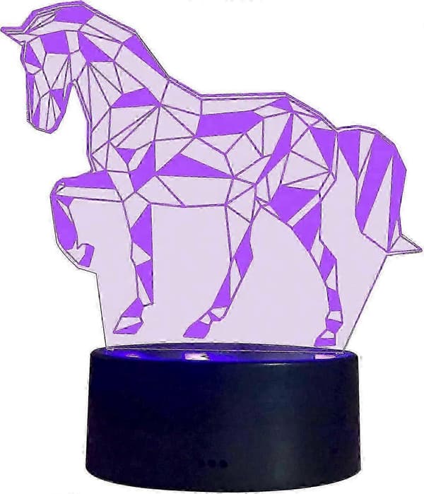 3D illusjon nattlampe S SUNINESS LED hestelys for barn, dekorasjon, bursdagsgave